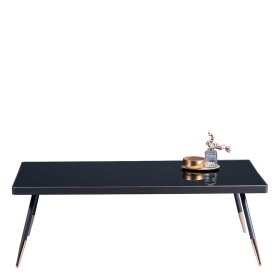 Schwarzer Salontisch Turazau aus Metall und Sicherheitsglas – Ansicht 3