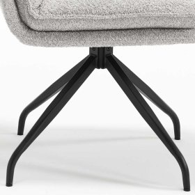 2 Stühle Ovidiu aus Boucle Stoff und Metall drehbar (2er Set) – Ansicht 11