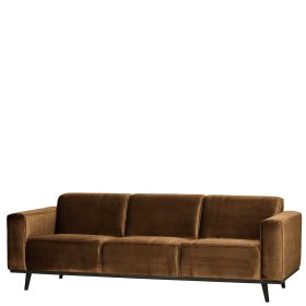 Samt Dreisitzer Sofa Bondi in Honigfarben 230 cm breit – Ansicht 1