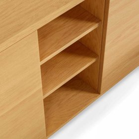 Großes Esszimmersideboard Magies in Eichefarben mit Drehtüren – Ansicht 4