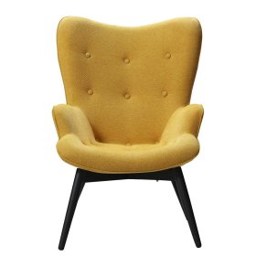 Ohren Polstersessel Santa Fe in Gelb Webstoff im Skandi Design – Ansicht 2