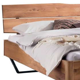 Echtholzbett Evillan im Industrie und Loft Stil aus Wildeiche und Metall – Ansicht 3