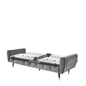 Retrosofa Glamour aus Samt mit Schlaffunktion – Ansicht 6