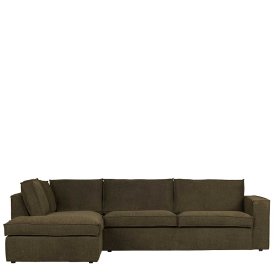 Modernes Wohnzimmer Ecksofa Brunos in Dunkelgrün Webstoff mit vier Sitzplätzen – Ansicht 4