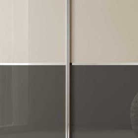Kleiderschrank Jannios in Cremefarben und Braun mit Schwebetüren – Ansicht 4
