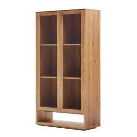 Skandi Design Schrank Vitrine Blax in Eichefarben 100 cm breit – Ansicht 1