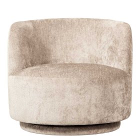 Chenillegewebe Sessel Yonella auf Sockel im Skandi Design – Ansicht 2