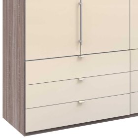 Schlafzimmerkleiderschrank Tulagan 3 türig mit neun Schubladen – Ansicht 4