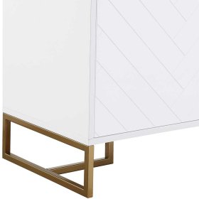 Weißes Sideboard Botein in modernem Design mit Bügelgestell aus Metall – Ansicht 7