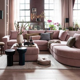 Modul Couch mit Armlehne links Oktamian in Rosa aus Webstoff – Ansicht 12