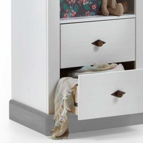 Babyzimmer Regal Boulogne in Weiß und Grau aus Kiefer teilmassiv – Ansicht 4