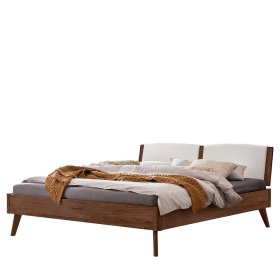140x200 cm Bett Venusto aus Nussbaum Massivholz in modernem Design – Ansicht 1