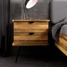 Nachttisch Kommode Clantica aus Wildeiche Massivholz 57 cm hoch – Ansicht 2
