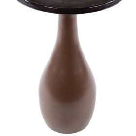 Beistelltisch Cranoz in runder Form aus Gussglas und Metall – Ansicht 5