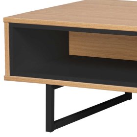 TV Board Hercian in Schwarz und Eichefarben 110 cm breit – Ansicht 4