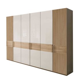 Drehtürschrank Veyfas in Beige und Eiche 6-türig – Ansicht 1