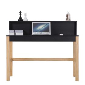 Designschreibtisch Calinesta in Schwarz und Piniefarben – Ansicht 3