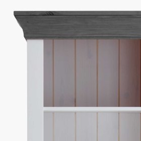 Babyzimmer Regal Boulogne in Weiß und Grau aus Kiefer teilmassiv – Ansicht 5