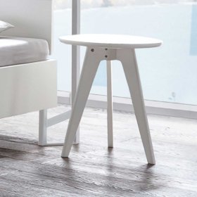 Weißer Beistelltisch Digenara im Skandi Design aus Buche Massivholz – Ansicht 2