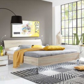 Bett Shiel in Eiche Sägerau mit Mittelsteg – Ansicht 3