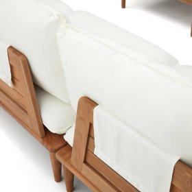 Terrassensitzgruppe Surie aus Teak Massivholz mit drei Sitzplätzen (vierteilig) – Ansicht 5