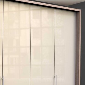 Falttürenschrank Codumenta in Cremefarben und Eiche Sägerau – Ansicht 5