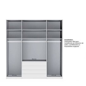 Schlafzimmer Drehtürschrank Bean in Weiß 198 cm breit – Ansicht 8