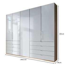 Premium Schlafzimmer Set Waluva in Weiß und Eiche Bianco (vierteilig) – Ansicht 9
