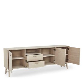 Sideboard Vilrada mit einem offenen Fach und Holzgriffen – Ansicht 5