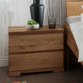 Holzbett Wildeiche Spaniav inklusive Nachtkommoden Oberfläche geölt (dreiteilig) – Ansicht 4