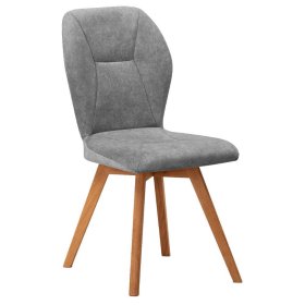 Küchenstuhl Kety in Grau mit Gestell aus Massivholz (2er Set) – Ansicht 1