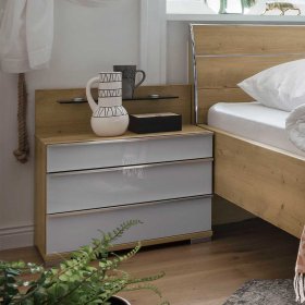 Schlafzimmer Komplett Waluva in Eiche Bianco und Weiß modern (vierteilig) – Ansicht 7