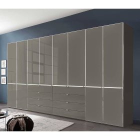 Drehtürenschrank Boplaroma mit acht Schubladen Front glasbeschichtet – Ansicht 2