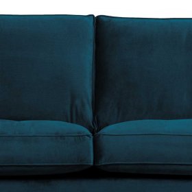 Wohnzimmer Couch Domago in Blau Samt im Retrostil – Ansicht 4