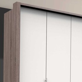 Schlafzimmerschrank Rarian in Weiß und Eiche Trüffelfarben – Ansicht 5