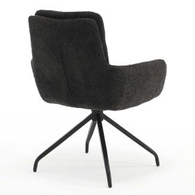2 Stühle in Anthrazit Dorotha aus Boucle Stoff und Metall (2er Set) – Ansicht 4