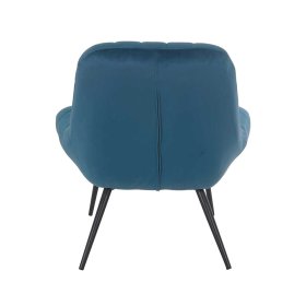 Lounge Sessel Osamu in Blau Samt im Retro Design – Ansicht 4