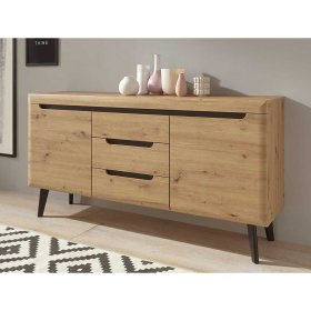 Esszimmersideboard Tomya in Wildeiche Holzoptik mit drei Schubladen – Ansicht 3