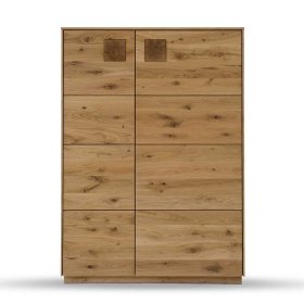 Wohnzimmer Highboard Onitos aus Wildeiche Massivholz 145 cm hoch – Ansicht 2