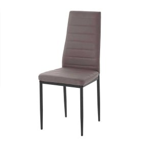 Polsterstühle Lirou in Hellbraun Kunstleder mit hoher Lehne (4er Set) – Ansicht 1