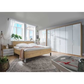 Schlafzimmer Komplett Waluva in Eiche Bianco und Weiß modern (vierteilig) – Ansicht 1