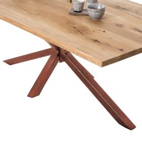 Küchentisch Game aus Wildeiche Massivholz und Eisen in Braun – Ansicht 3