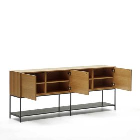 Esszimmersideboard Zoryac in Eichefarben mit Fußgestell aus Metall – Ansicht 3