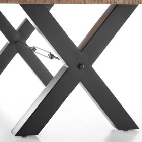 Esszimmertisch Thunder mit Massivholzplatte und Metall im Industry Stil – Ansicht 4