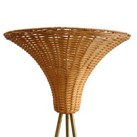 Wohnzimmerlampe Kozuke aus Rattan und Metall in Beige und Messingfarben – Ansicht 4
