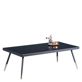 Schwarzer Salontisch Turazau aus Metall und Sicherheitsglas – Ansicht 2