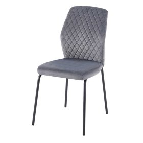 Polsterstuhl Set Esszimmer Drujano in Grau aus Samt (2er Set) – Ansicht 1