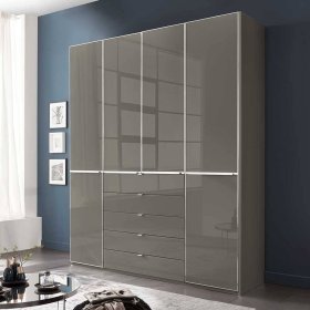 Brauner Schlafzimmerschrank Boplaroma Front glasbeschichtet in modernem Design – Ansicht 2