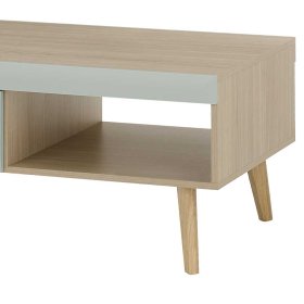 Couchtisch Casmas im Skandi Design in Eichefarben und Mintgrün – Ansicht 5