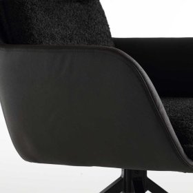 Drehbare Esstisch Stühle Aostata mit Armlehnen und Gestell aus Metall (2er Set) – Ansicht 8